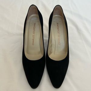 Charles Jourdan Black Suede Pumps